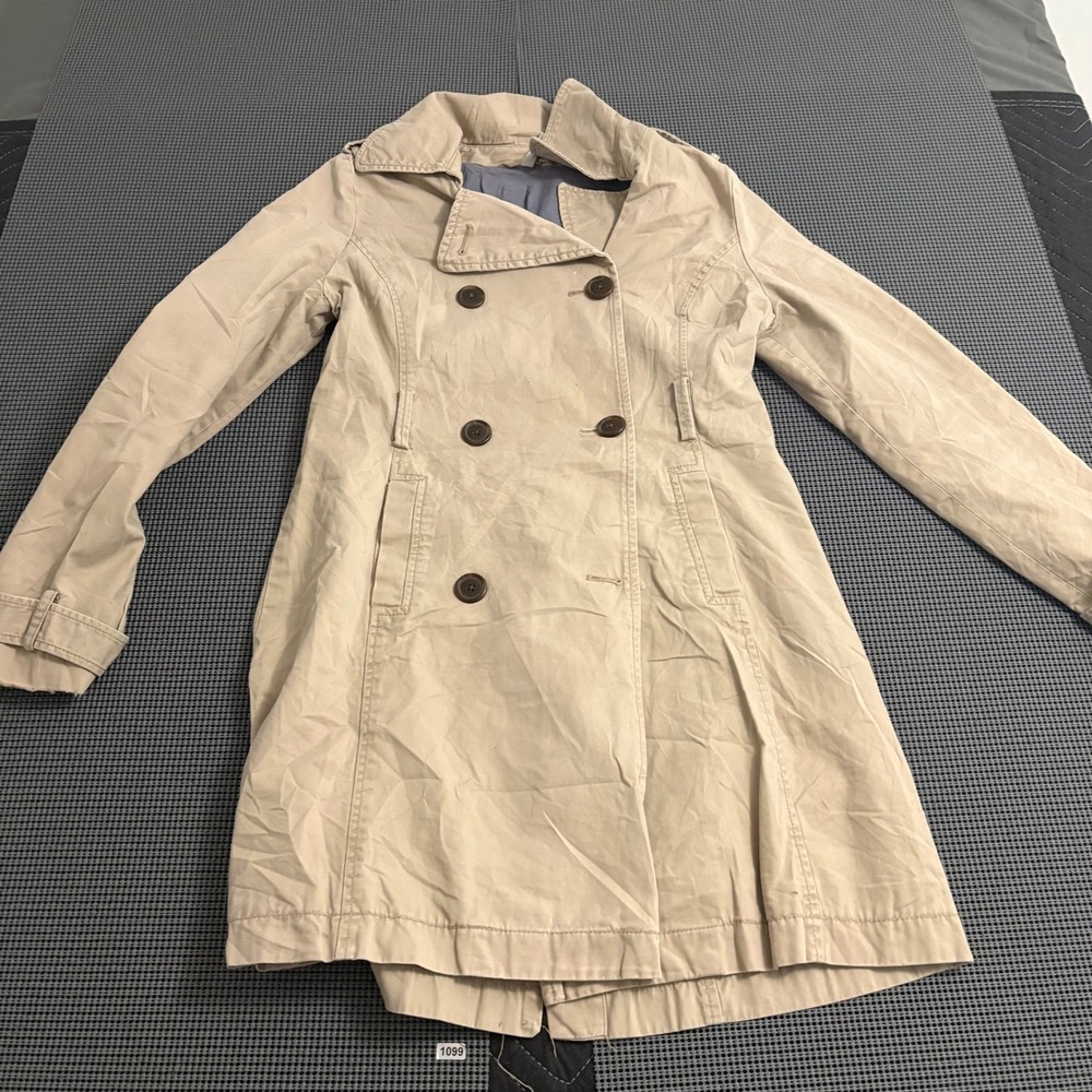 Old Navy Womens Khaki Tan Double Breasted Trench Coat Jacket Size S Small